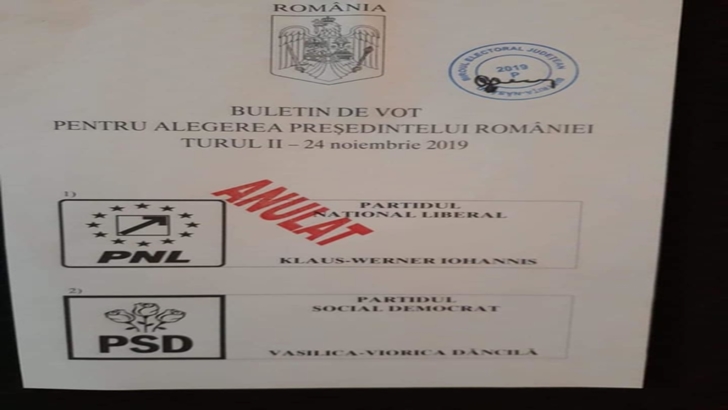 Probleme la toate secțiile de votare din Bistrița! Specimenele de buletin de vot au mențiunea ANULAT pe numele lui Iohannis